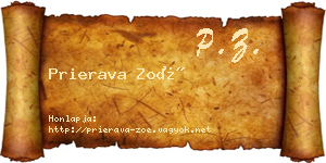 Prierava Zoé névjegykártya